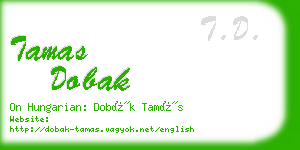 tamas dobak business card